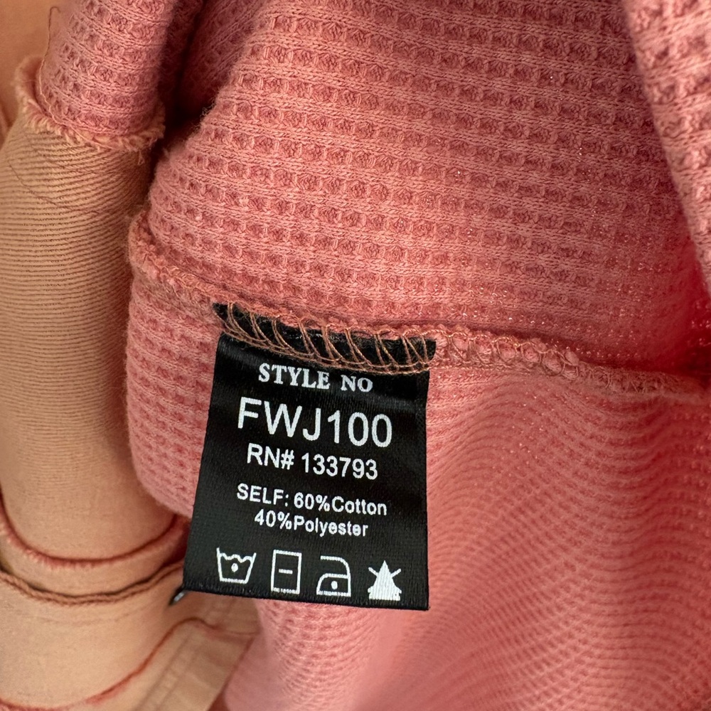 POL Two-Tone Rust Pink & Camel Button Front Women’s Top - Picture 4 of 6